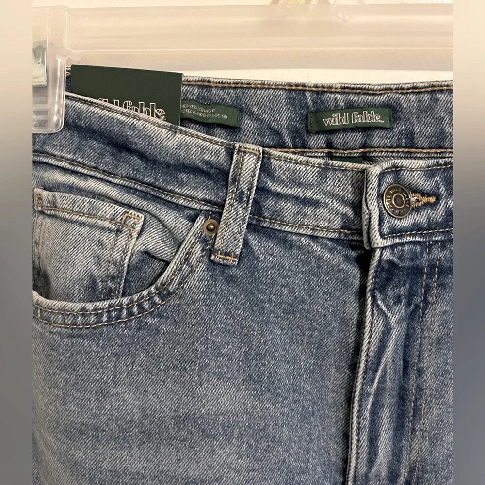 Sz 6/29” inseam woman Medium wash 90s relaxed straight jeans wild fable - Picture 3 of 6